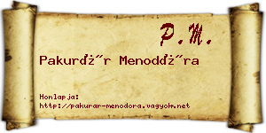 Pakurár Menodóra névjegykártya